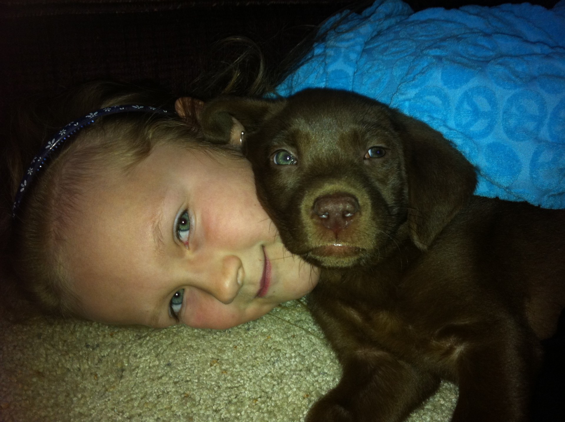 Hailey with her first dog, Hannah.